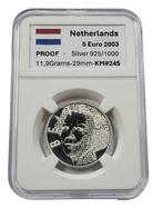 Netherlands 5 Euro 2003 , Vincent van Gogh, proof, Koningin Beatrix, Zilver, Euro's, Ophalen of Verzenden