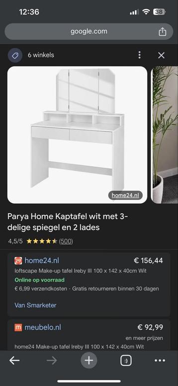 Kaptafel met spiegel en lades