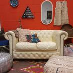 Chesterfield 2 zits gebroken wit, Ophalen, Klassiek, 150 tot 200 cm, Tweepersoons