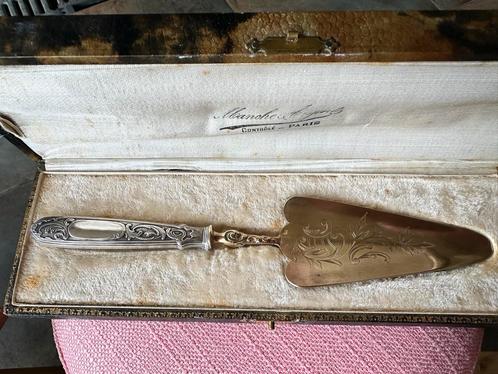 Antieke Zilveren Taartschep Marchand Frères met Etui, Antiek en Kunst, Antiek | Goud en Zilver, Zilver, Ophalen of Verzenden