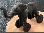 Bronzen Olifant op Wielen Speelgoed, Antiek en Kunst, Verzenden