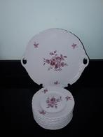 Hutschenreuther drache rose thee&gebakservies met rode bloem, Antiek en Kunst, Verzenden