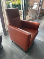 Leren cognackleur fauteuil, Huis en Inrichting, Fauteuils, Ophalen, Gebruikt, 75 tot 100 cm, Leer