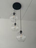 Moderne hanglampen zwart - helder glas - zo goed als nieuw, Huis en Inrichting, Lampen | Hanglampen, Glas, Ophalen of Verzenden