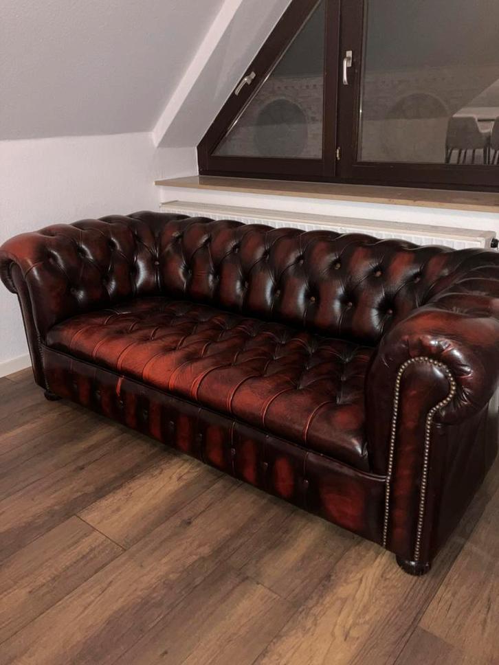 Chesterfield bank 3 zits, Antiek en Kunst, Antiek | Meubels | Stoelen en Banken, Ophalen