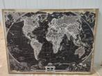 Wereldkaart op jute, 75 tot 100 cm, Print, Ophalen of Verzenden, Zo goed als nieuw