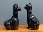 70 jaren Zwart glas Empoli Bottle wijn fles POEDEL & KAT, Verzamelen, Ophalen of Verzenden, Gebruikt