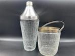 60s Craquelé glas cocktail shaker en ijsemmer, Ophalen of Verzenden, Gebruikt