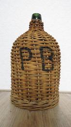 Rieten Mandfles 5 Liter, Huis en Inrichting, Mand, Ophalen of Verzenden, Zo goed als nieuw, Riet