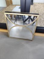 Zilver spiegelglas / silver glass mirror - gold frame., Ophalen, Vierkant, Nieuw, Minder dan 100 cm