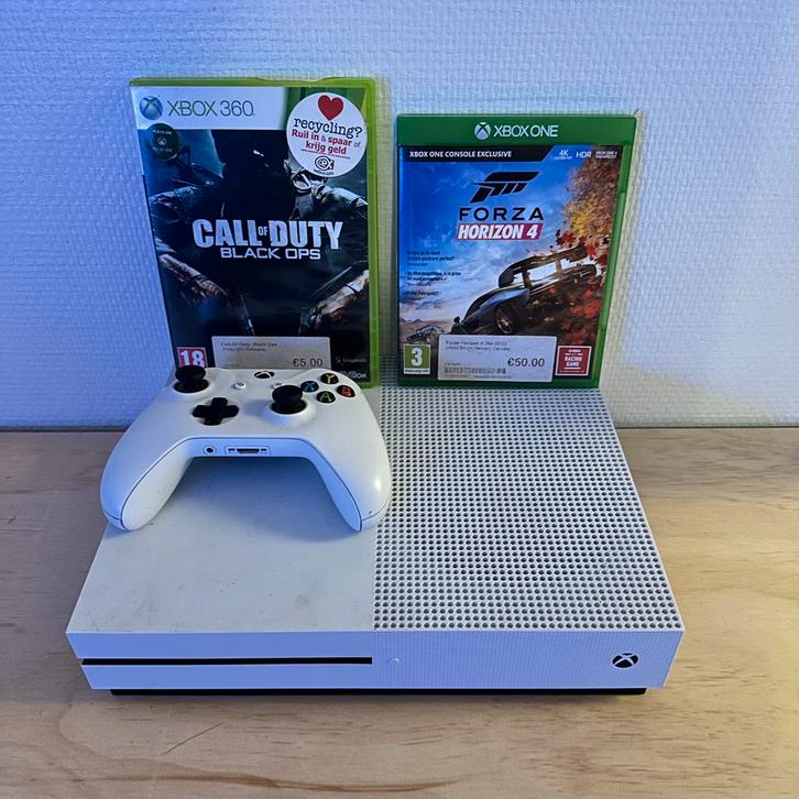 Xbox One S 1TB + Forza Horizon 4, Spelcomputers en Games, Spelcomputers | Xbox One, Gebruikt, Xbox One S, 1 TB, Met 1 controller
