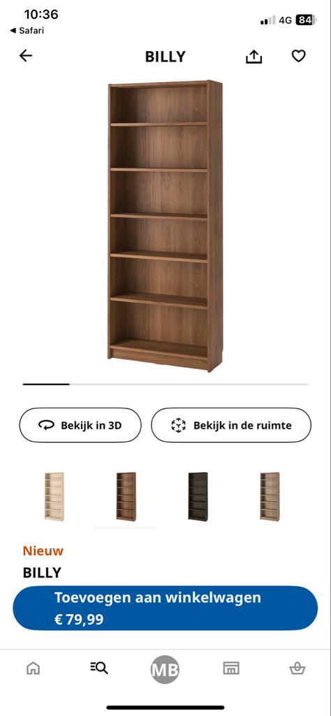 Billy Boekenkasten - Bruin Walnoot - 3 stuks, Huis en Inrichting, Kasten | Boekenkasten, Gebruikt, 150 tot 200 cm, 200 cm of meer