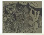 Picasso Dancing Satyrs and Flute Player Linocut, Antiek en Kunst, Kunst | Litho's en Zeefdrukken, Ophalen of Verzenden
