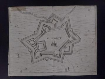 39 plattegrond Brievoort  Bredevoort Gravure uit 1659 Merian beschikbaar voor biedingen
