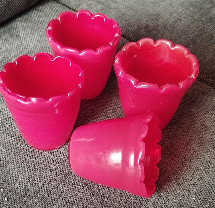 Glazen bakje van rode ramekin Chantal, Huis en Inrichting, Keuken | Servies, Zo goed als nieuw, Glas of Glazen, Overige stijlen