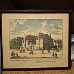 Ingekleurde gravure Nieuwezijds Herenlogement Amsterdam, Ophalen of Verzenden