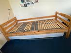 Flexa bed (houtkleur) 90x200 met lattenbodem, 90 cm, Gebruikt, Eenpersoons, Hout