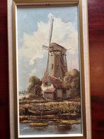 Schilderij van een Hollandse molen, Antiek en Kunst, Ophalen of Verzenden