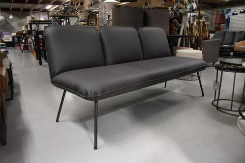Luxe eetkamerbank Shuffle Jess Design leer zwart wachtruimte, Huis en Inrichting, Stoelen, Zo goed als nieuw, Eén, Leer, Metaal