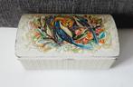 vintage blik met vogels creme wit, Verzamelen, Ophalen of Verzenden, Gebruikt, Overige, Overige merken