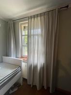 Lichtgrijze gordijnen met gordijnenrail, Huis en Inrichting, Rustig Modern, 200 cm of meer, Ophalen of Verzenden, Zo goed als nieuw