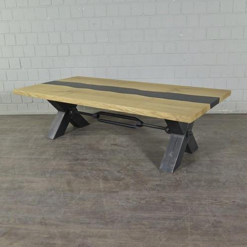 Salontafel Eiken Epoxy 1,60 m x 0,80 m, Huis en Inrichting, Tafels | Salontafels, Nieuw, Minder dan 50 cm, 50 tot 100 cm, 150 tot 200 cm