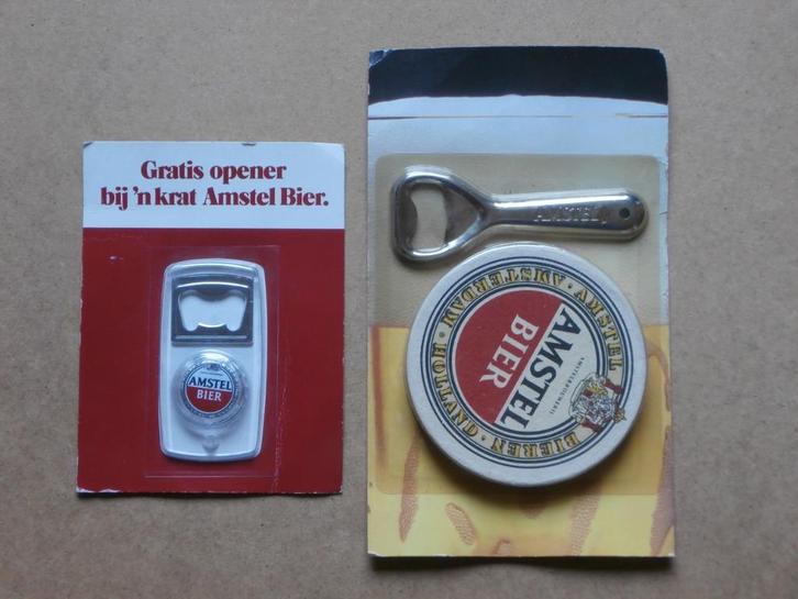 Amstel bier flessenopener met viltjes fles openers 2 stuks, Verzamelen, Biermerken, Nieuw, Viltje(s), Amstel, Ophalen of Verzenden