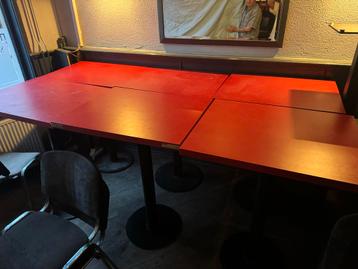 Rode Statafel met Zwart Onderstel (6 stuks) beschikbaar voor biedingen