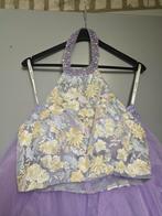 Trouwjurk lila met geel, maat 38, Ophalen of Verzenden, Zo goed als nieuw, Geel, Trouwjurk