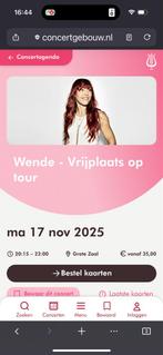 Wende in het concertgebouw, Tickets en Kaartjes, Twee personen, Juli