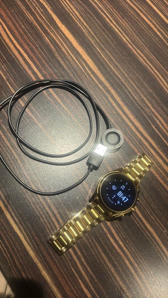 Michael Kors Gen 5 Bradshaw Gouden Smartwatch, Hartslag, Geel, Ophalen of Verzenden, Zo goed als nieuw