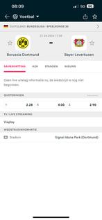 2x Borussia Dortmund - Bayer Leverkussen, Tickets en Kaartjes, April, Losse kaart, Twee personen
