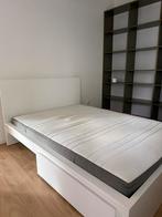 IKEA MALM Bed 140x200 met matras en opberglades, Gebruikt, Wit, Tweepersoons, 200 cm