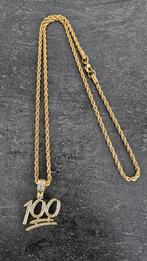 Rope Chain/Koord Ketting & 100 Hanger 18K Goud Verguld, Sieraden, Tassen en Uiterlijk, Kettingen, Nieuw, Goud, Overige materialen