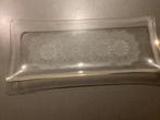 Vintage Glazen Cakeschaal Kant Motief, Glas of Glazen, Gebruikt, Ophalen of Verzenden, Glas