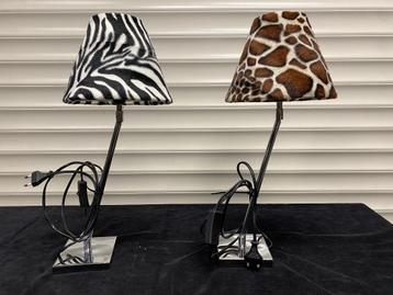 Schemerlampjes zebra en giraffe print. beschikbaar voor biedingen