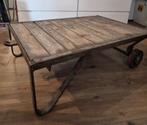 Industriële stalen fabriek salontafel van OldeLooijerij, 50 tot 100 cm, Minder dan 50 cm, Overige materialen, Gebruikt