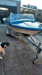 Te koop, boot plus trailer en motor 9,9 plus 25 liter tank, Watersport en Boten, Ophalen, Gebruikt, Minder dan 70 pk, 3 tot 6 meter