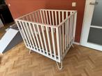 Incl.Aerosleep matrasje.CHILDHOME WIT + METALEN POTEN 75x95, Ophalen, Gebruikt