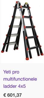 Yeti Pro ladder 4x5, Doe-het-zelf en Verbouw, Ladders en Trappen, Ophalen, Zo goed als nieuw, 4 meter of meer