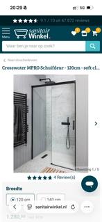 Douche Schuifdeur 120cm Zwart, 100 tot 150 cm, Overige typen, Nieuw, Ophalen of Verzenden