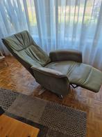 Groene Nubuck Relaxfauteuil, Huis en Inrichting, Fauteuils, Ophalen, Gebruikt