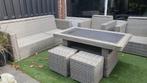 Luxe loungeset met voetenbankjes - April 2023, Tuin en Terras, Tuinsets en Loungesets, Ophalen, Zo goed als nieuw, Wicker