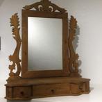 Vintage houten kaptafel met draaibare spiegel., Antiek en Kunst, Antiek | Spiegels, Minder dan 100 cm, Minder dan 50 cm, Ophalen of Verzenden