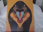 hout wanddecoratie Mandrill Print Dieter Braun 80 cm x 60 cm, Ophalen of Verzenden, Zo goed als nieuw, Wanddecoratie