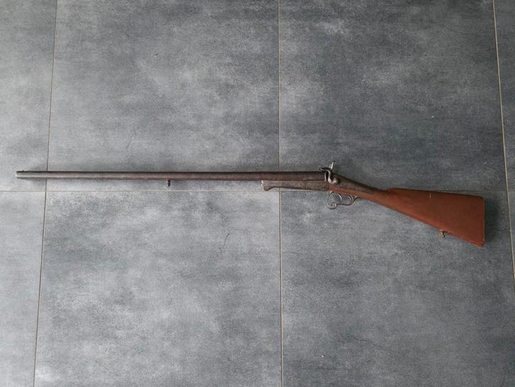 Antiek Penvuur Jachtgeweer 12 - Voor 1870 Lefaucheux-systeem, Antiek en Kunst, Antiek | Overige Antiek, Ophalen of Verzenden