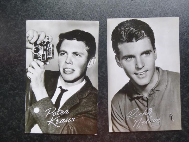 zangers Peter Kraus en Ricky Nelson, Verzamelen, Ansichtkaarten | Themakaarten, Sterren en Beroemdheden, Ophalen of Verzenden