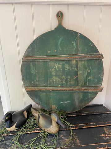 Grote Brocante Houten Plank - Sleets Groen beschikbaar voor biedingen