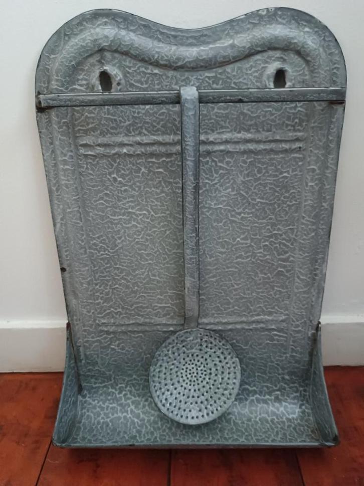 Vintage Grijs Gewolkt Lepelrek, Antiek en Kunst, Antiek | Emaille, Ophalen of Verzenden