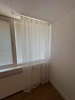 3 witte linnen gordijnen voor aan een stok, Ophalen of Verzenden, Wit
